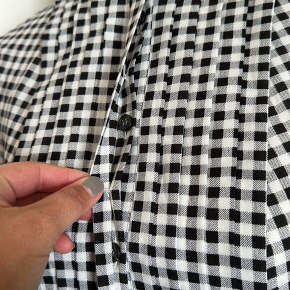 J. Crew | Pleated Gingham Button Down Shirt Size XXS - Picture 6 of 11